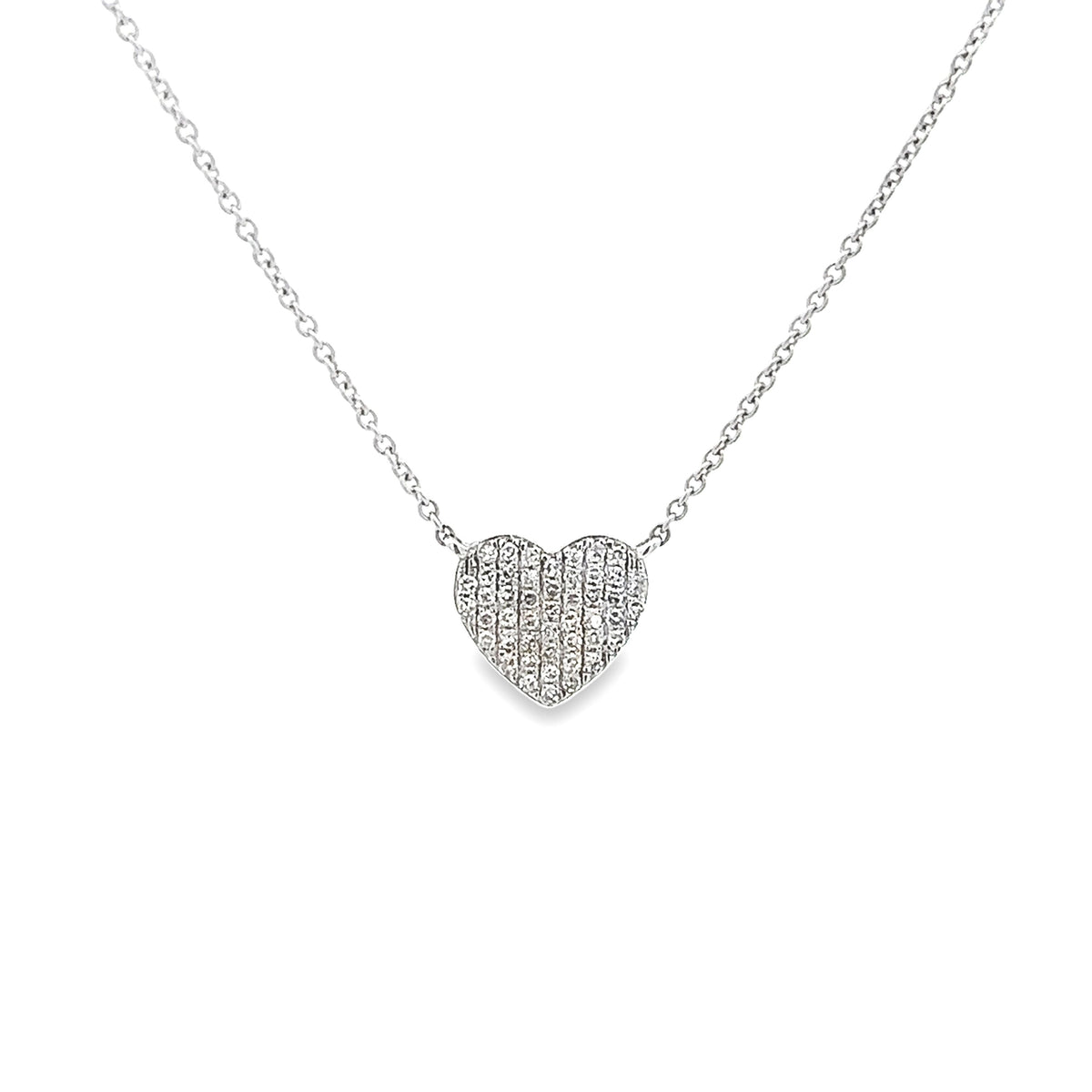 165-1371 - 14k White Gold Diamond Heart Necklace – H.L. Gross