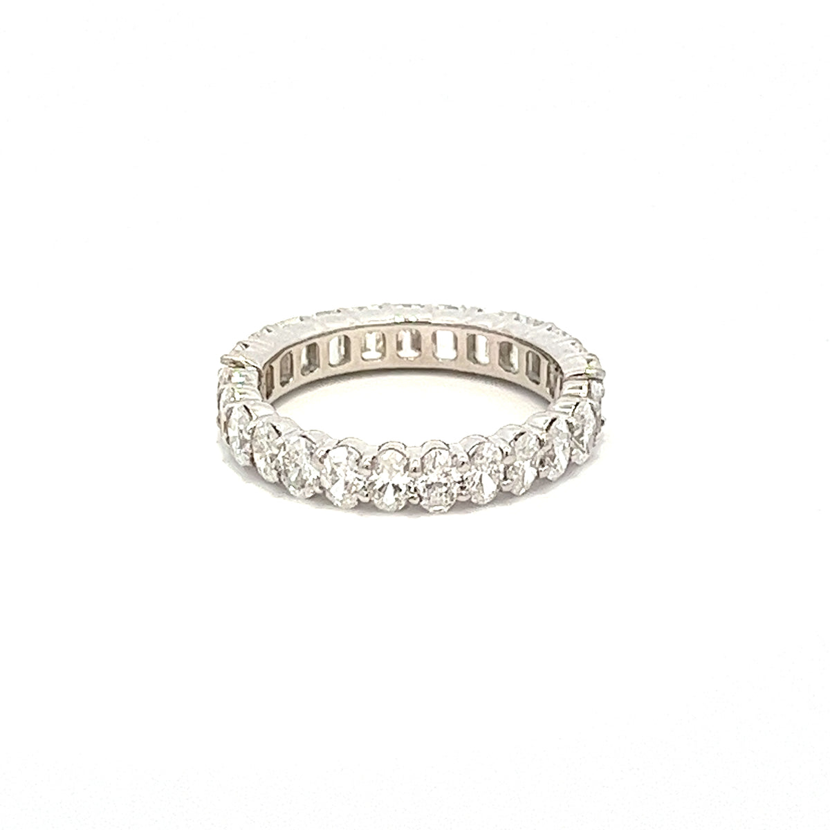 Half Oval - Half Emerald Diamond Eternity Band