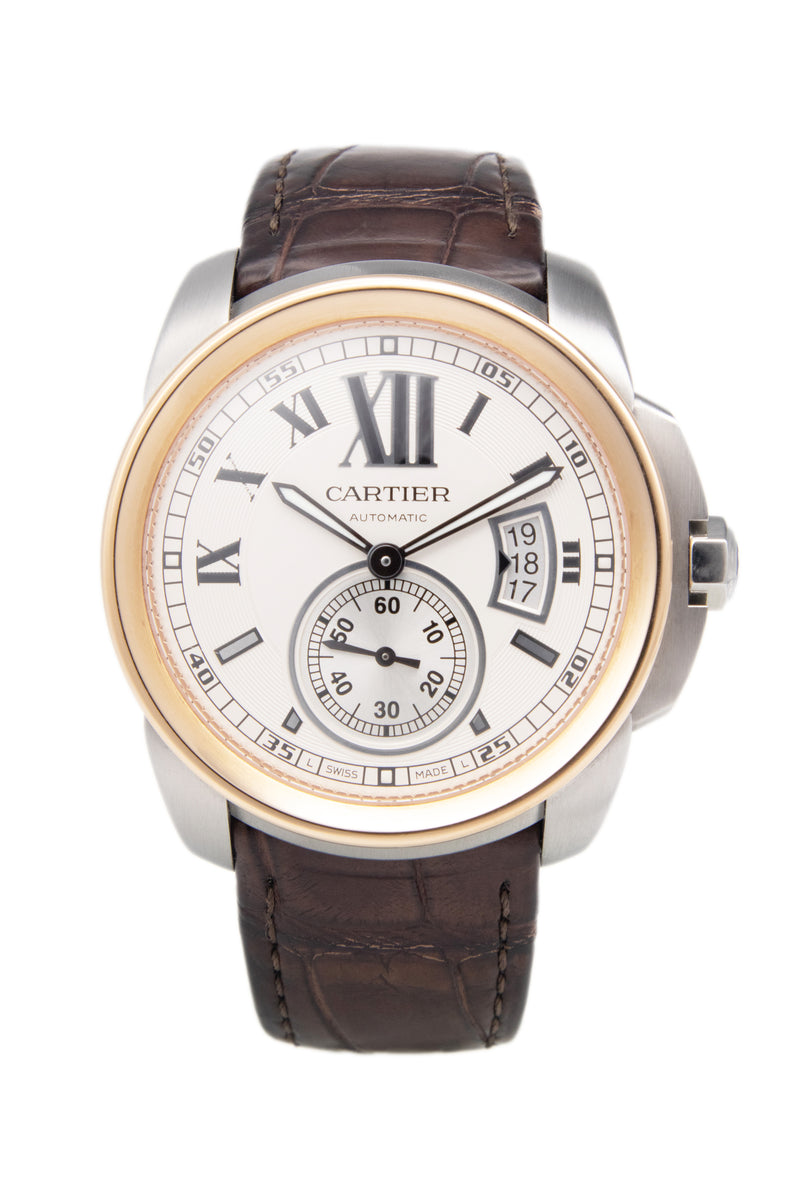 585 2909 Pre Owned 18k RG SS Cartier Calibre de Cartier Automati