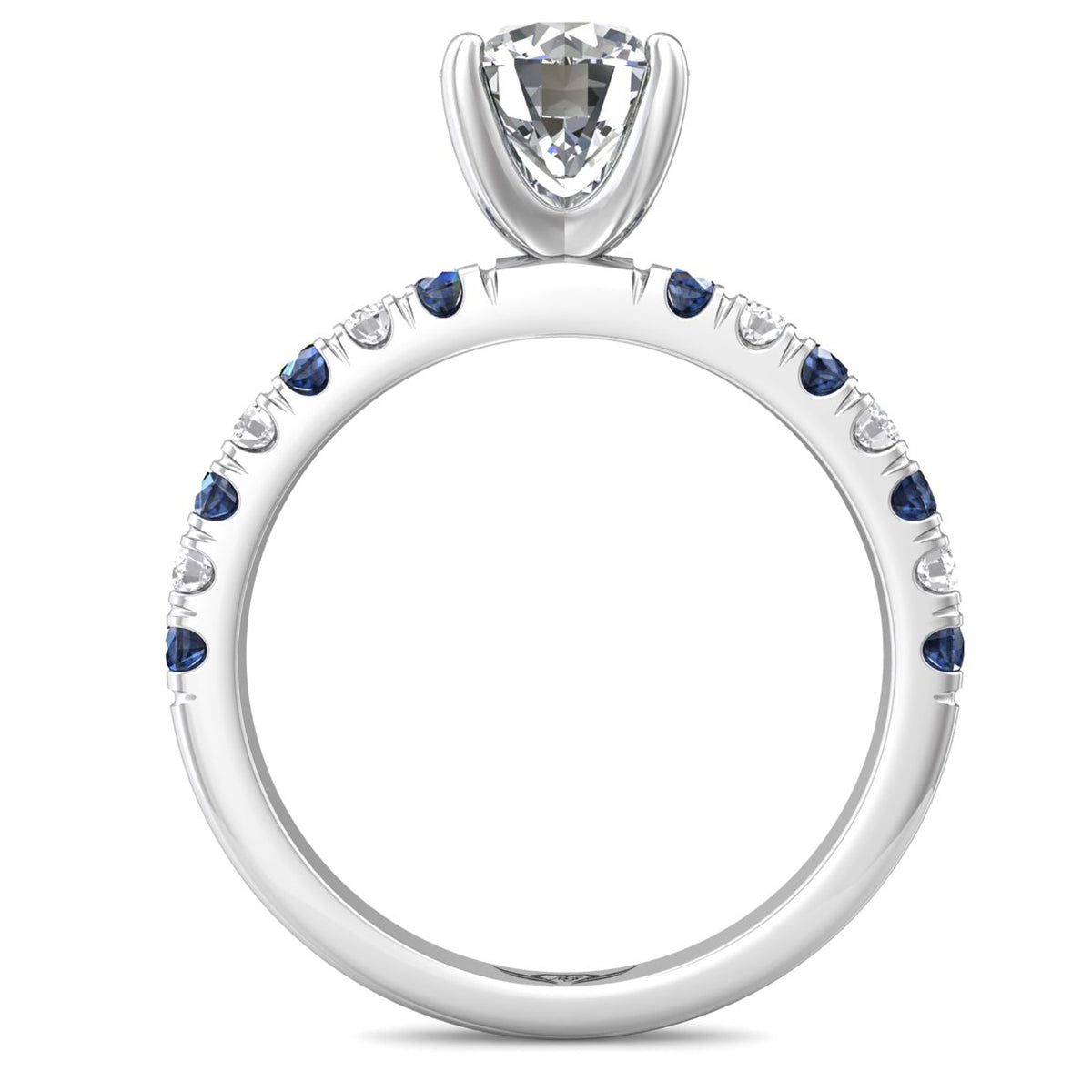 DERM4SA-1 - Martin Flyer Diamond & Sapphire Engagement Ring &n...