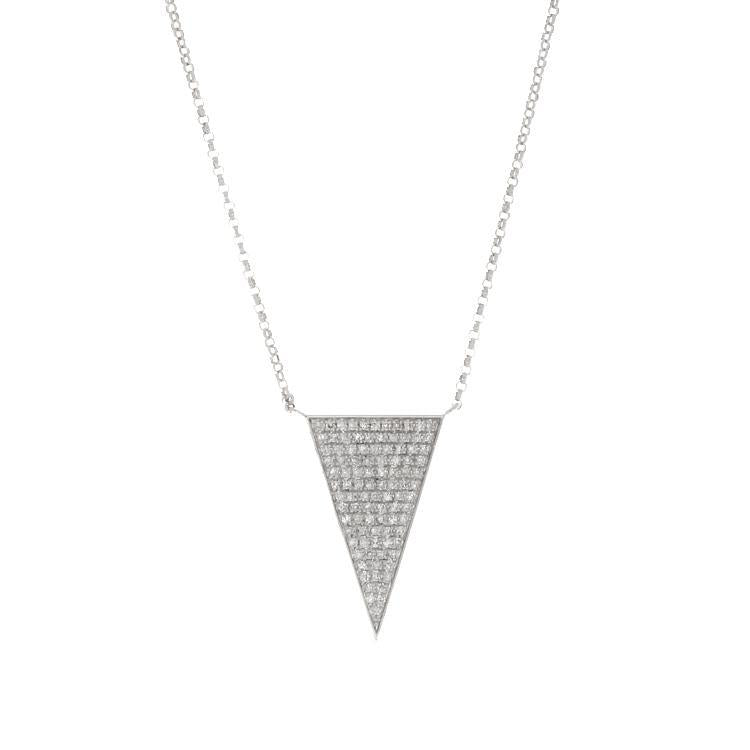 160-4045 - 14k White Gold Diamond Triangle Pendant – H.L. Gr...