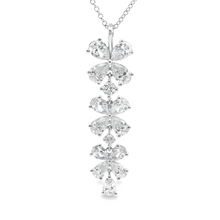 This gorgeous 18k white gold drop necklace features pear shape and ...