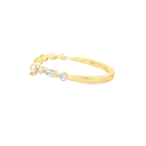 .30ct 14k Yellow Gold Diamond Contiur Band