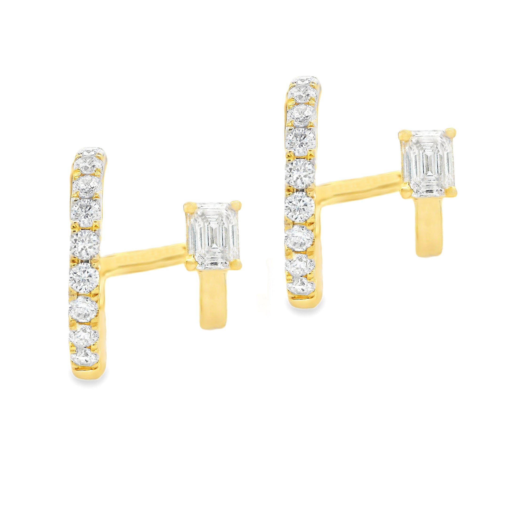 Diamond store Double Pavé Hoop Earring earring/14k solid gold