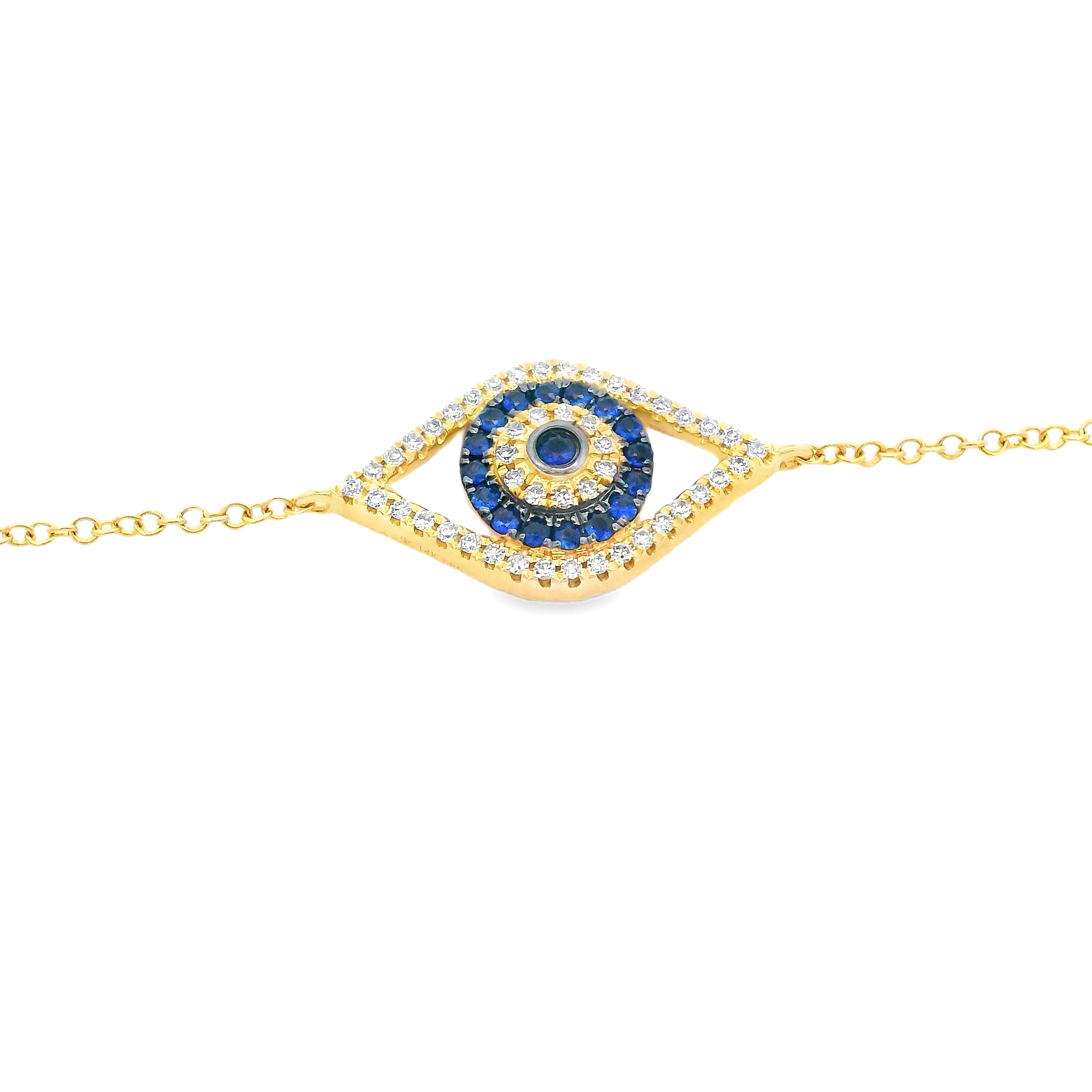 14k yellow shops Gold Blue evil eye Bracelet