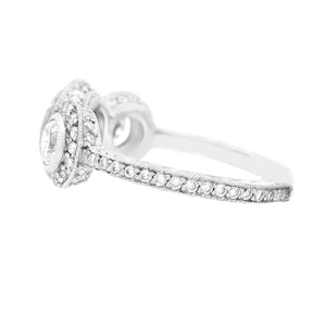 2.03ct Three Stone Round Brilliant Cut Platinum Diamond Engagement Ring