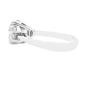 2.96ct Three Stone Cushion Cut Platinum Diamond Engagement Ring