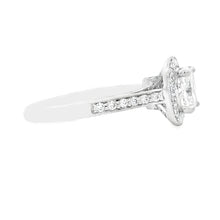 1.29ct Cushion Cut 18k White Gold Halo Engagement Ring