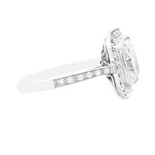 3.03ct Platinum Radiant Cut Diamond Halo Engagement Ring