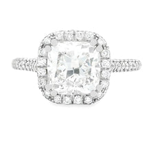 2.69ct Cushion Cut Platinum Halo Engagement Ring