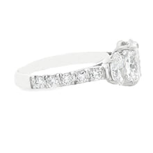 2.99ct Three Stone Oval Shape 18K White Gold Diamond Engagement Ring