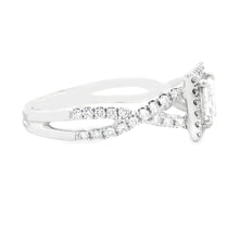 1.08ct Princess Cut 14k White Gold Twist Engagement Ring