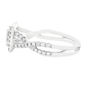 1.08ct Princess Cut 14k White Gold Twist Engagement Ring