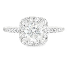 .75ct Brilliant Cut 14k White Gold Halo Engagement Ring