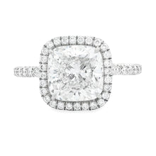 2.67ct Cushion Cut Platinum Halo Diamond Engagement Ring