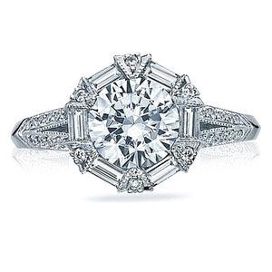 Tacori Baguette & Pave Diamond Engagement Ring