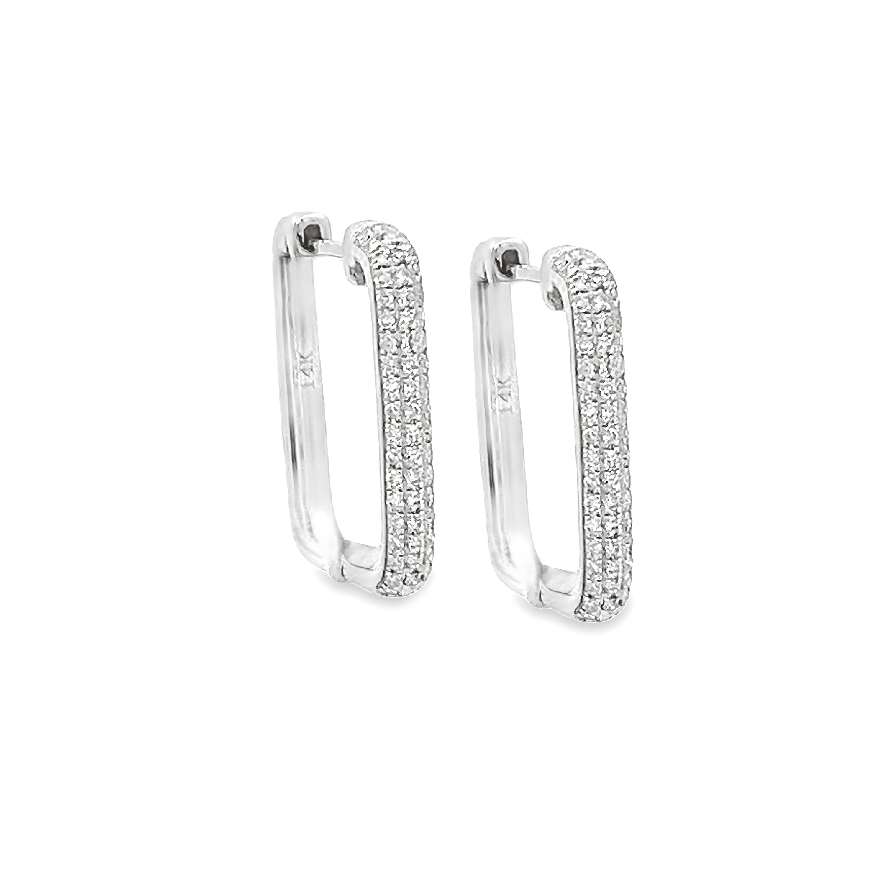 Italian 14K Gold Square Twisted Hoop Earrings