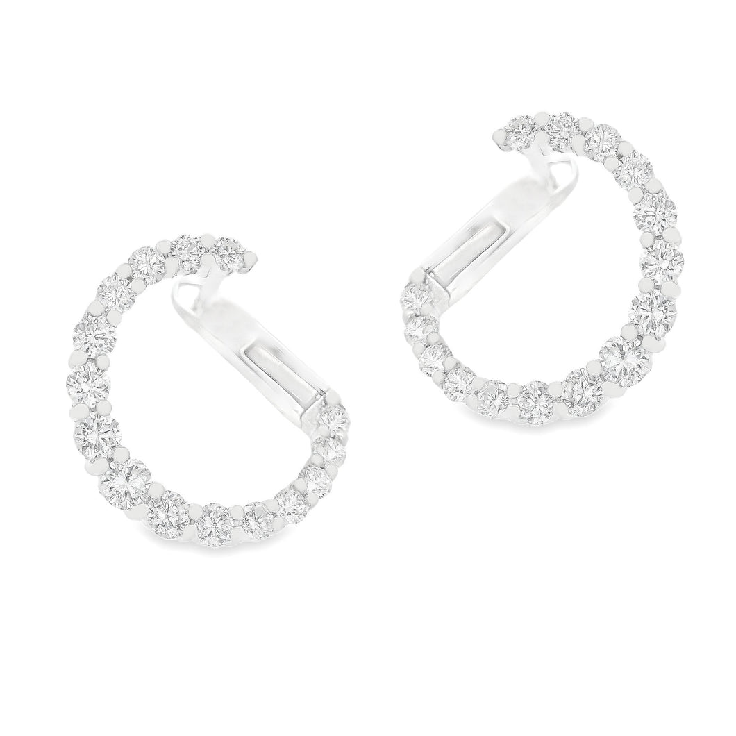 These beautiful 14k white gold earrings feature 30 round brilliant ...