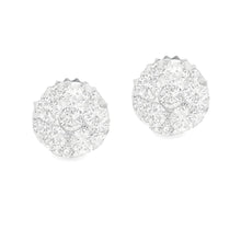 These stunning 18k white gold small stud earrings feature 22 round ...