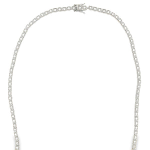 11.79ct 18k white gold diamond necklace. Diamonds run around the wh...