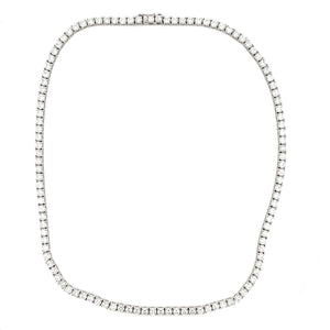 This gorgeous tennis style choker necklace features round brilliant...