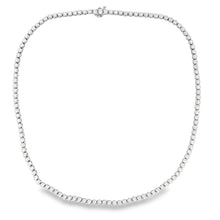 This beautiful 14k white gold necklace features round brilliant cut...