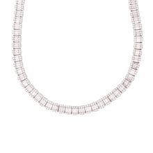 This stunning 18k white gold necklace features round brilliant cut ...