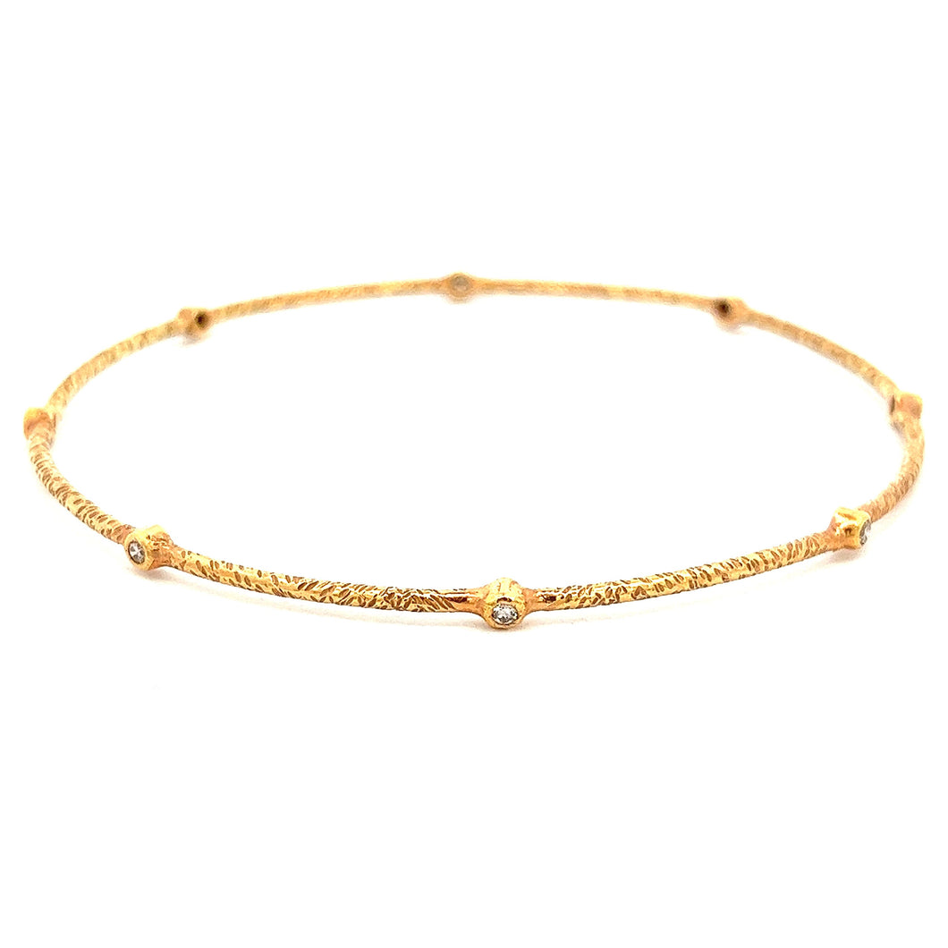 18k Rose Gold Diamond Bangle.
8 round brilliant cut diamonds totali...