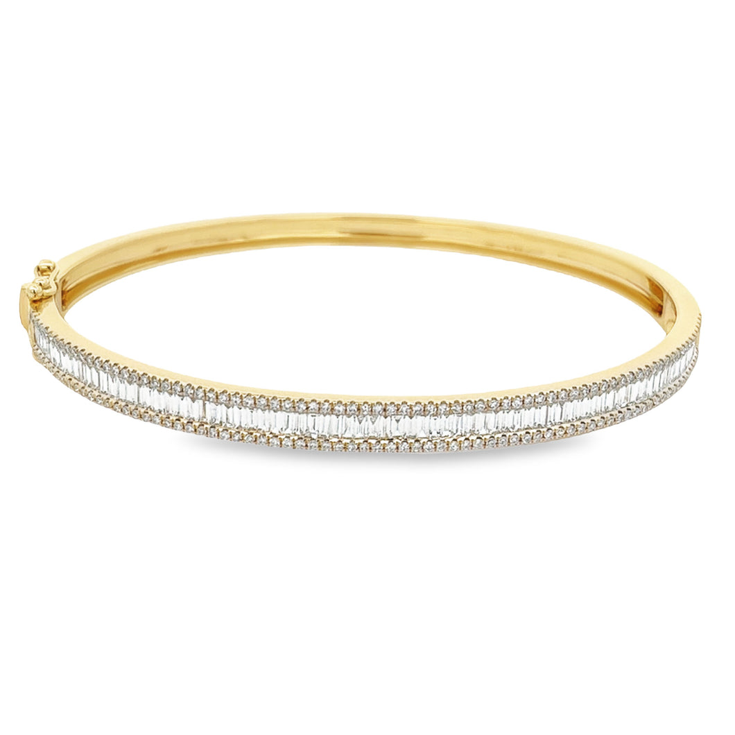 This easy to stack and style bangle features round brilliant cut an...