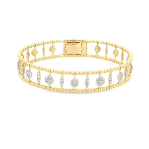 This uniquely gorgeous bangle features 140 round brilliant cut diam...