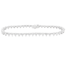 This lovely 18k white gold diamond bracelet features 44 heart shape...