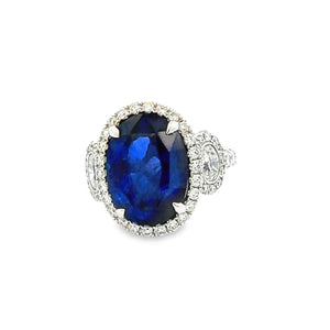 18k White Gold Diamond & Sapphire Ring