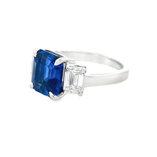 Platinum White Gold Diamond & Sapphire Ring