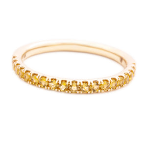 This 14k yellow gold band features citrine stones that wrap half wa...