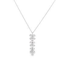 This gorgeous 18k white gold drop necklace features pear shape and ...