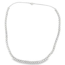 This gorgeous 18k white gold necklace features 75 round brilliant c...