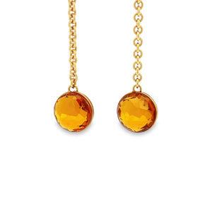 Chimento Sigilli 18K Yellow Gold Citrine Drop Earrings. Dangle is d...