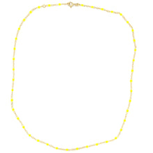 14k yellow gold necklace with enamel beads around the whole necklac...