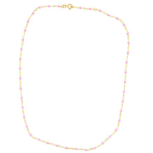 14k yellow gold necklace with enamel beads around the whole necklac...