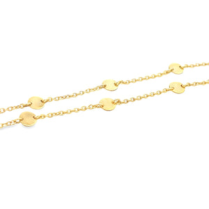 This easy to style 14k yellow gold double strand bracelet measures ...