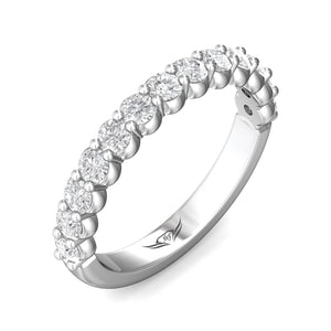 FlyerFit Shared Prong Round Brilliant Diamond Wedding Band