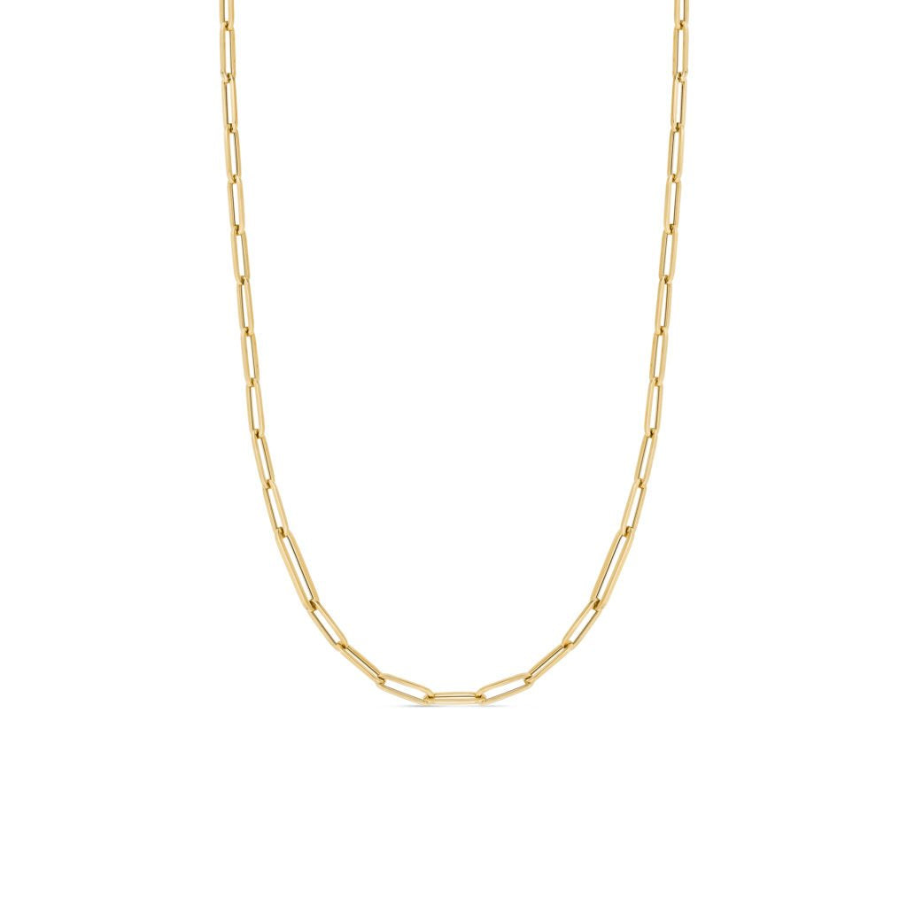 18k designer gold alternation size paperclip link chain from Robert...