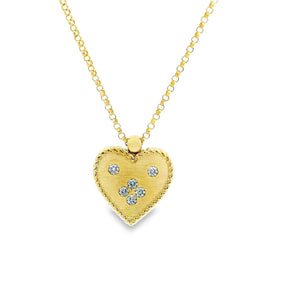 18k yellow gold Venetian Princess diamond heart necklace from Rober...