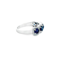 18k White Gold Diamond and Sapphire Band