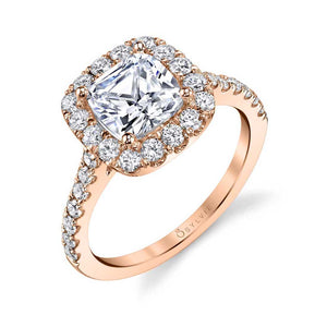 Sylvie Cushion Cut Classic Halo Engagement Ring