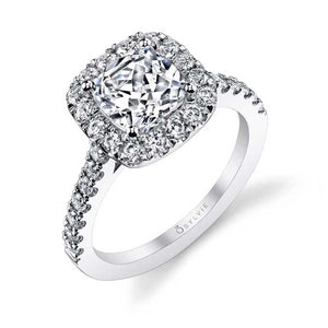 Sylvie Cushion Cut Classic Halo Engagement Ring