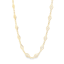 18k Yellow gold filigree chain.
Necklace measures 22