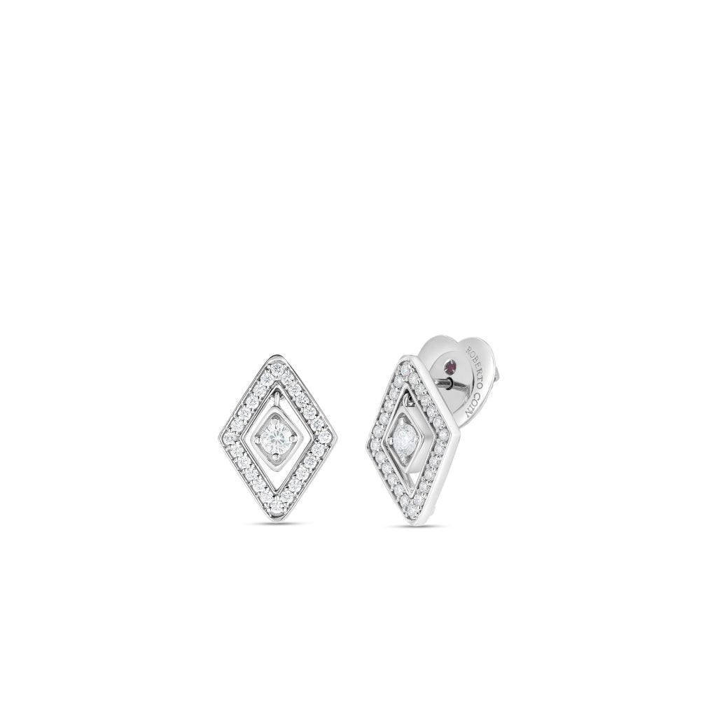 18k white gold Diamante diamond stud earrings from Roberto Coin. 

...