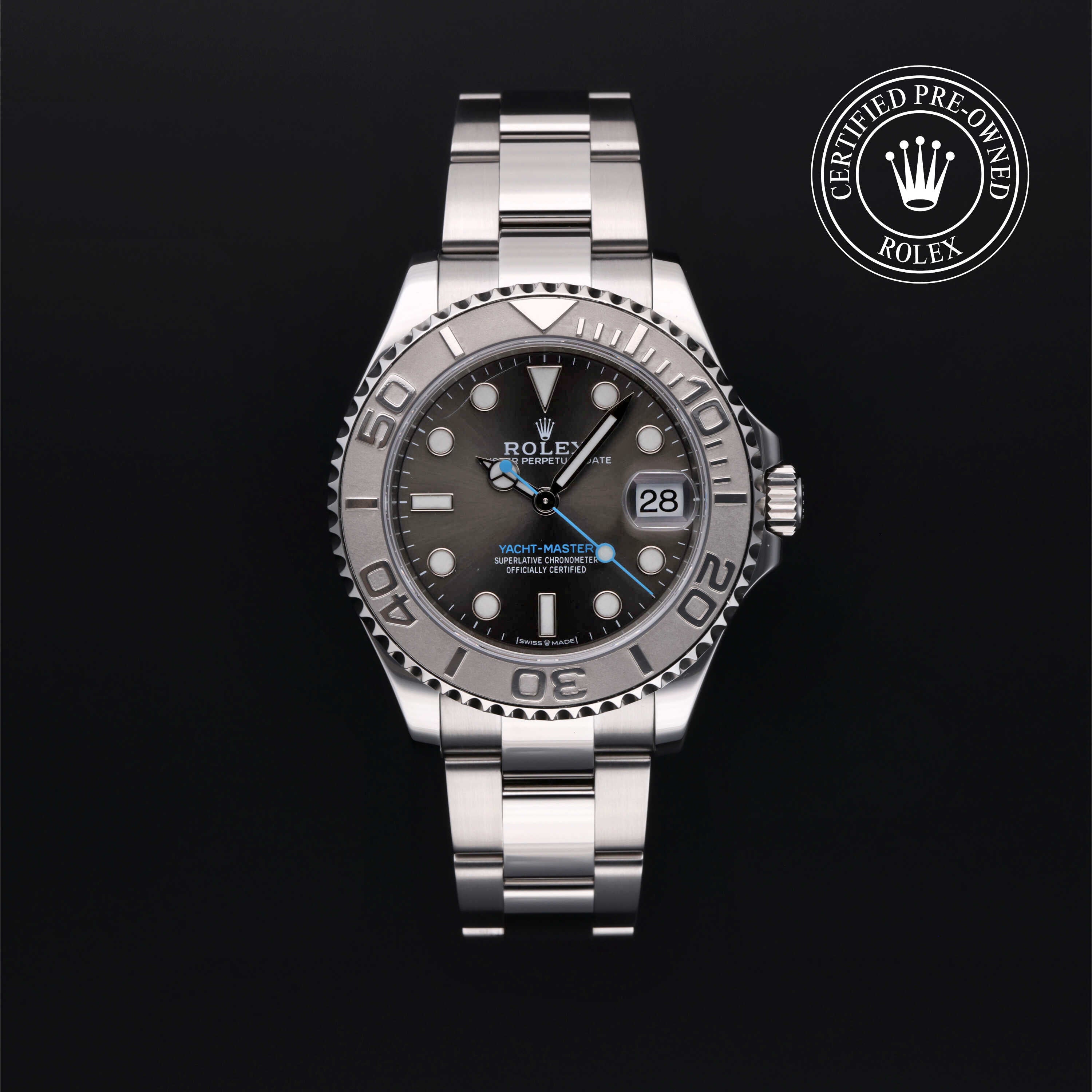 Rolex Certified Pre-Owned Oyster Perpetual Yacht-Master 37mm in Oystersteel/ Platinum, M268622 – H.L. Gross