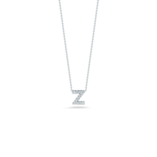 This necklace from Roberto Coin features a diamond initial on a 18